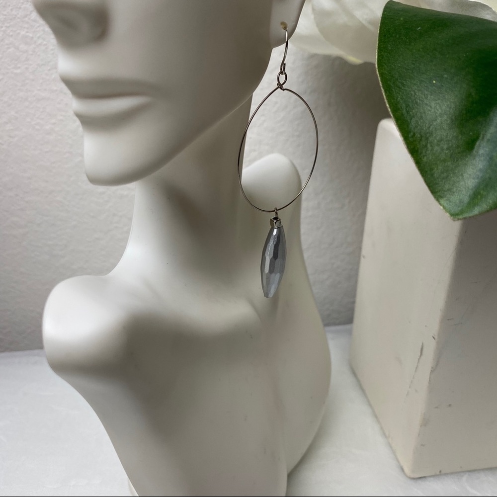 Carol Dauplaise Hook Backing Oval Drop Earrings - Picture 6 of 6